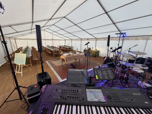 One Long Set at a 50th Birthday Marquee near Salisbury